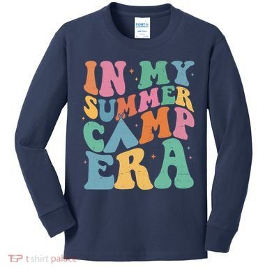 In My Summer Camp Era Retro Groovy Kids Long Sleeve Shirt