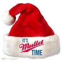 ItS Mullet Time Funny Redneck Mullet Santa Hat thumb 0