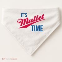 ItS Mullet Time Funny Redneck Mullet USA-Made Doggie Bandana thumb 0