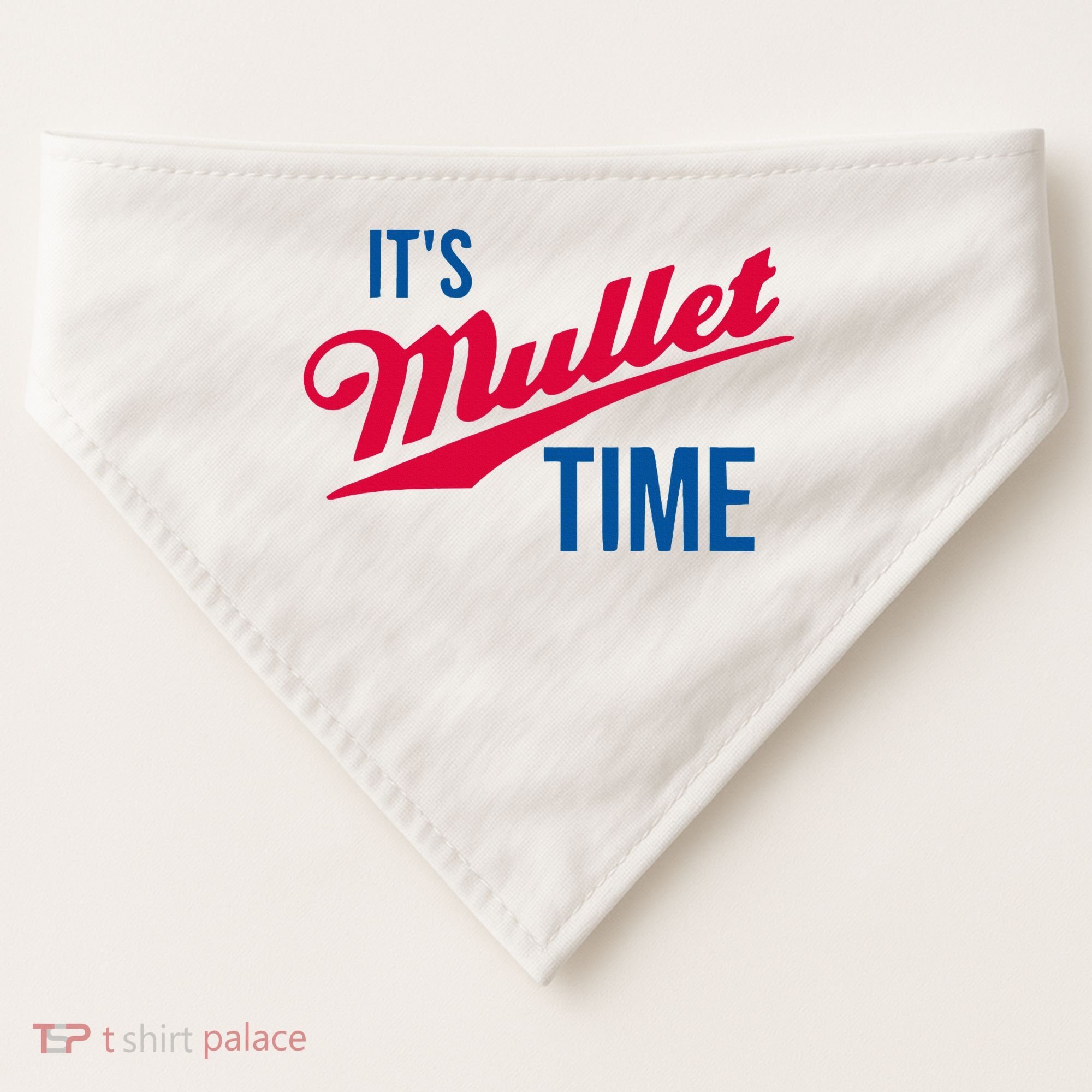 ItS Mullet Time Funny Redneck Mullet USA-Made Doggie Bandana