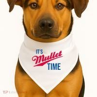 ItS Mullet Time Funny Redneck Mullet USA-Made Doggie Bandana thumb 1