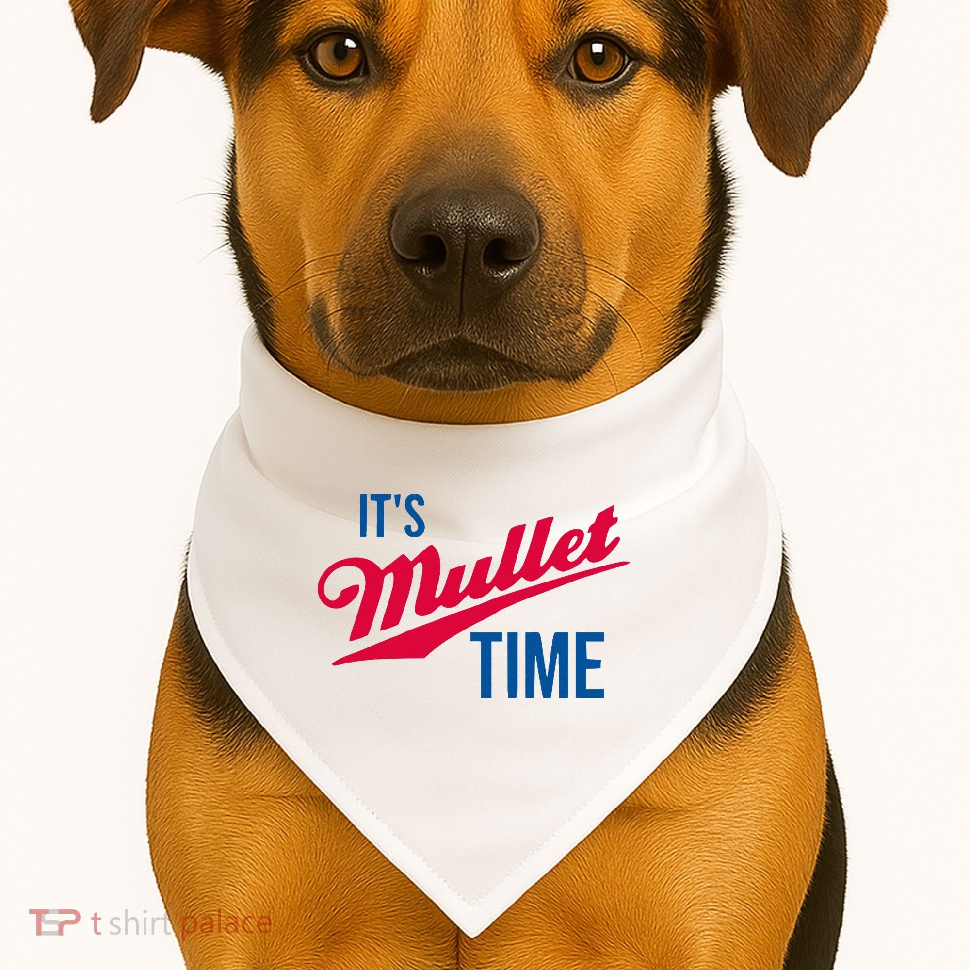ItS Mullet Time Funny Redneck Mullet USA-Made Doggie Bandana
