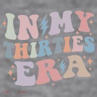 In My Thirties Era Groovy 30th Birthday Funny For Her Women Women's Racerback Cropped Tank thumb 2