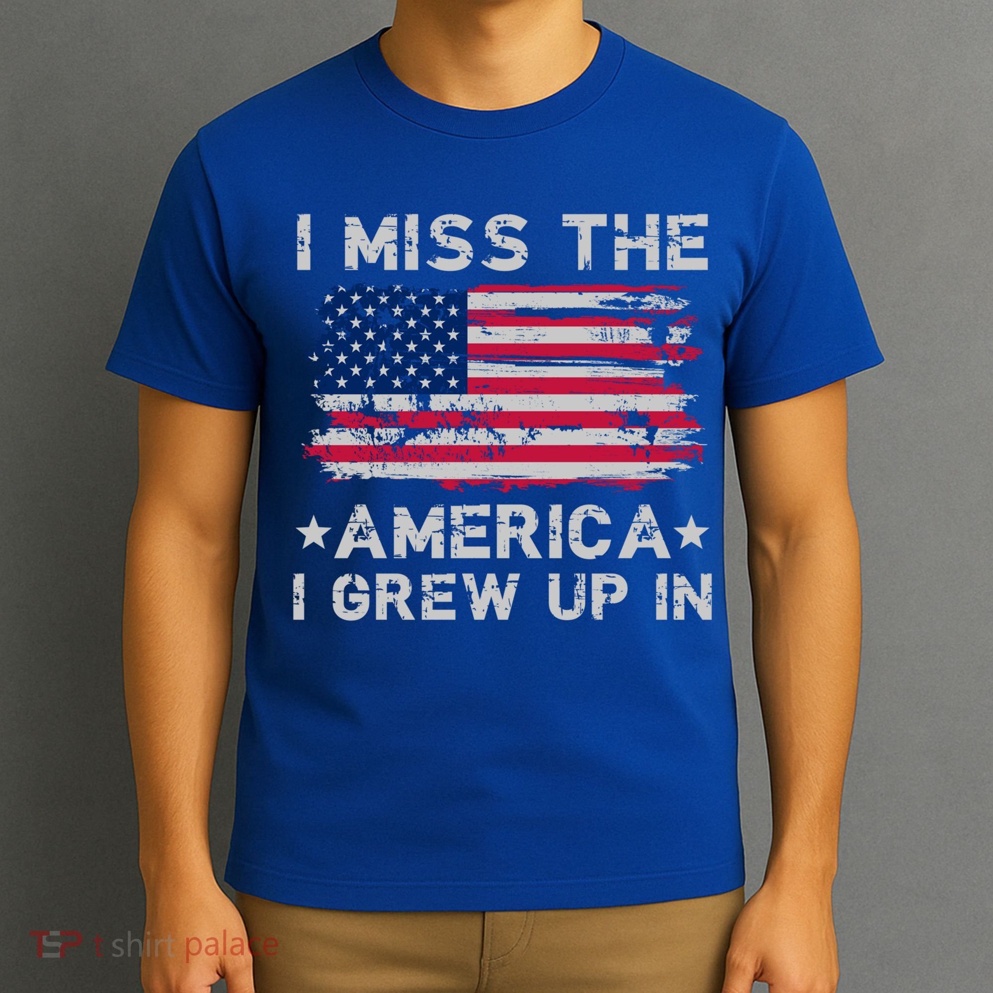 I Miss The America I Grew Up In American Flag Patriotic Meaningful Gift T-Shirt