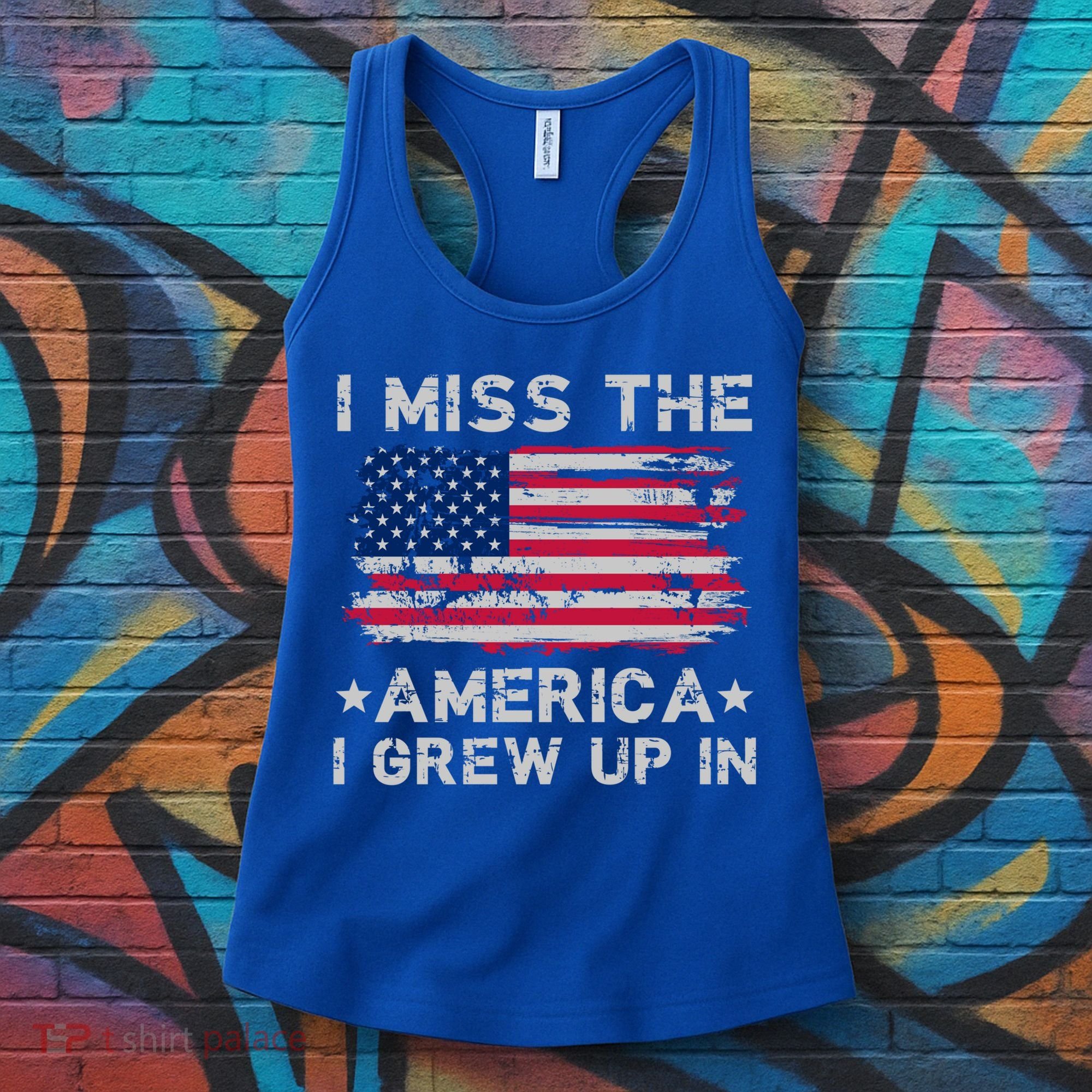 I Miss The America I Grew Up In American Flag Patriotic Meaningful Gift Women's Tank Top