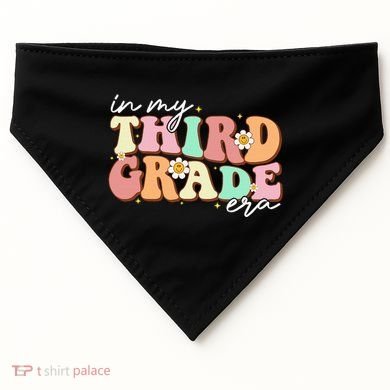 In My Third Grade Era Retro Back To School Teacher Student USA-Made Doggie Bandana