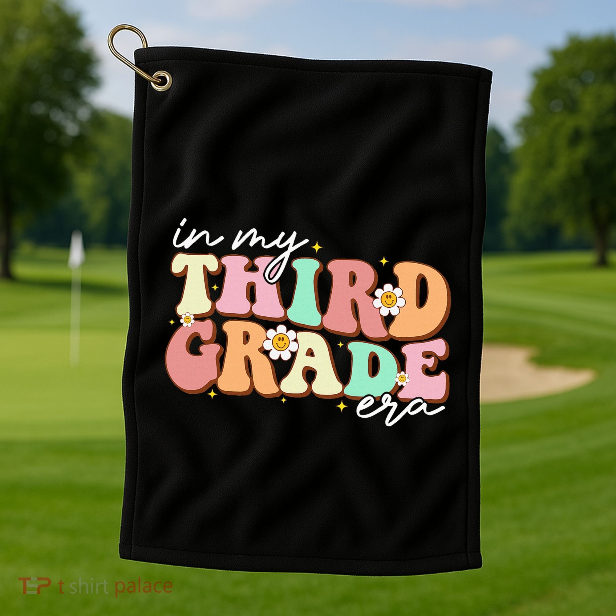 In My Third Grade Era Retro Back To School Teacher Student Golf Towel