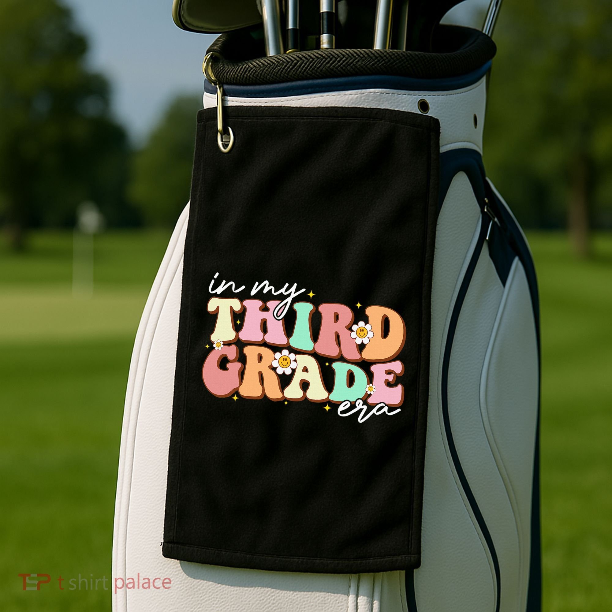In My Third Grade Era Retro Back To School Teacher Student Golf Towel