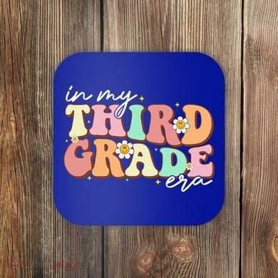 In My Third Grade Era Retro Back To School Teacher Student Coaster