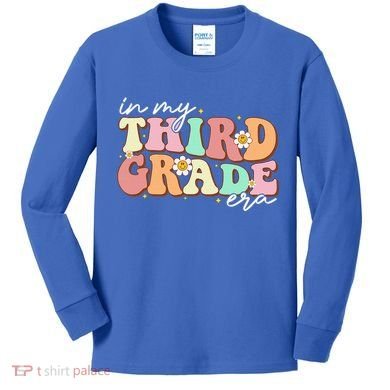 In My Third Grade Era Retro Back To School Teacher Student Kids Long Sleeve Shirt