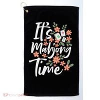 It's Mahjong Time Gambling Chinese Game Casino Player Golf Towel thumb 0
