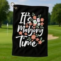 It's Mahjong Time Gambling Chinese Game Casino Player Golf Towel thumb 1