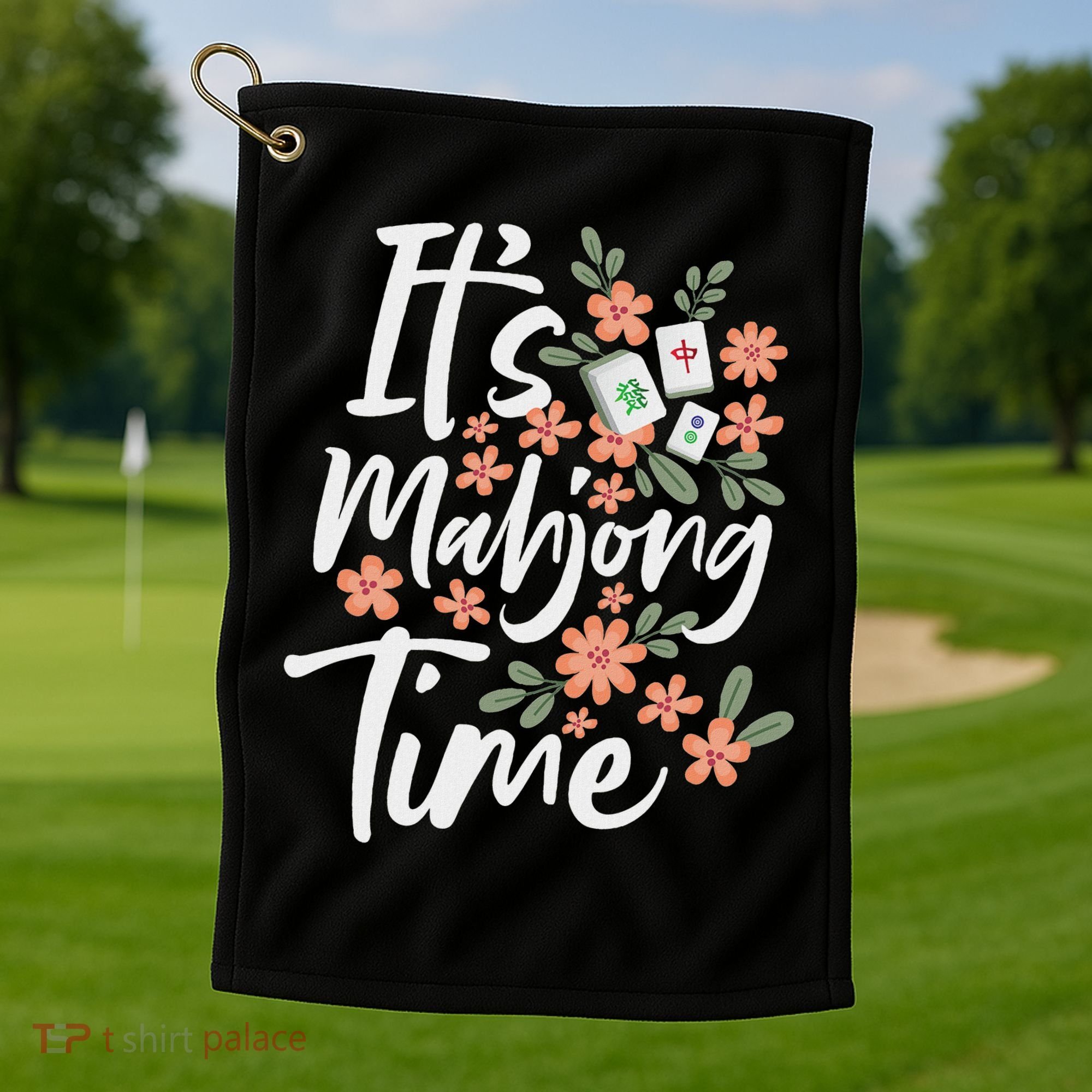 It's Mahjong Time Gambling Chinese Game Casino Player Golf Towel