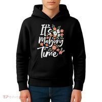It's Mahjong Time Gambling Chinese Game Casino Player Kids Hoodie thumb 4