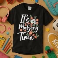It's Mahjong Time Gambling Chinese Game Casino Player Kids T-Shirt thumb 3