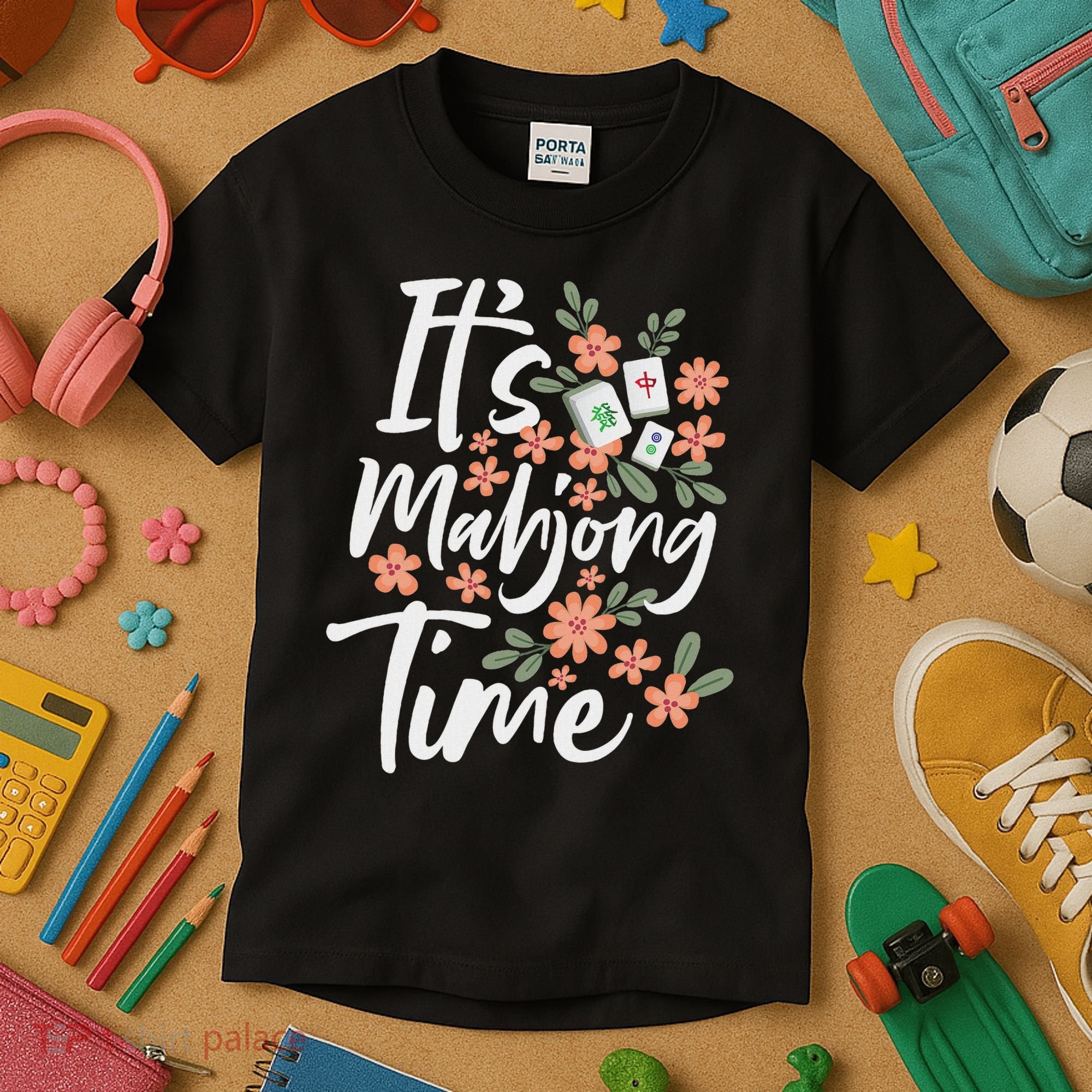 It's Mahjong Time Gambling Chinese Game Casino Player Kids T-Shirt
