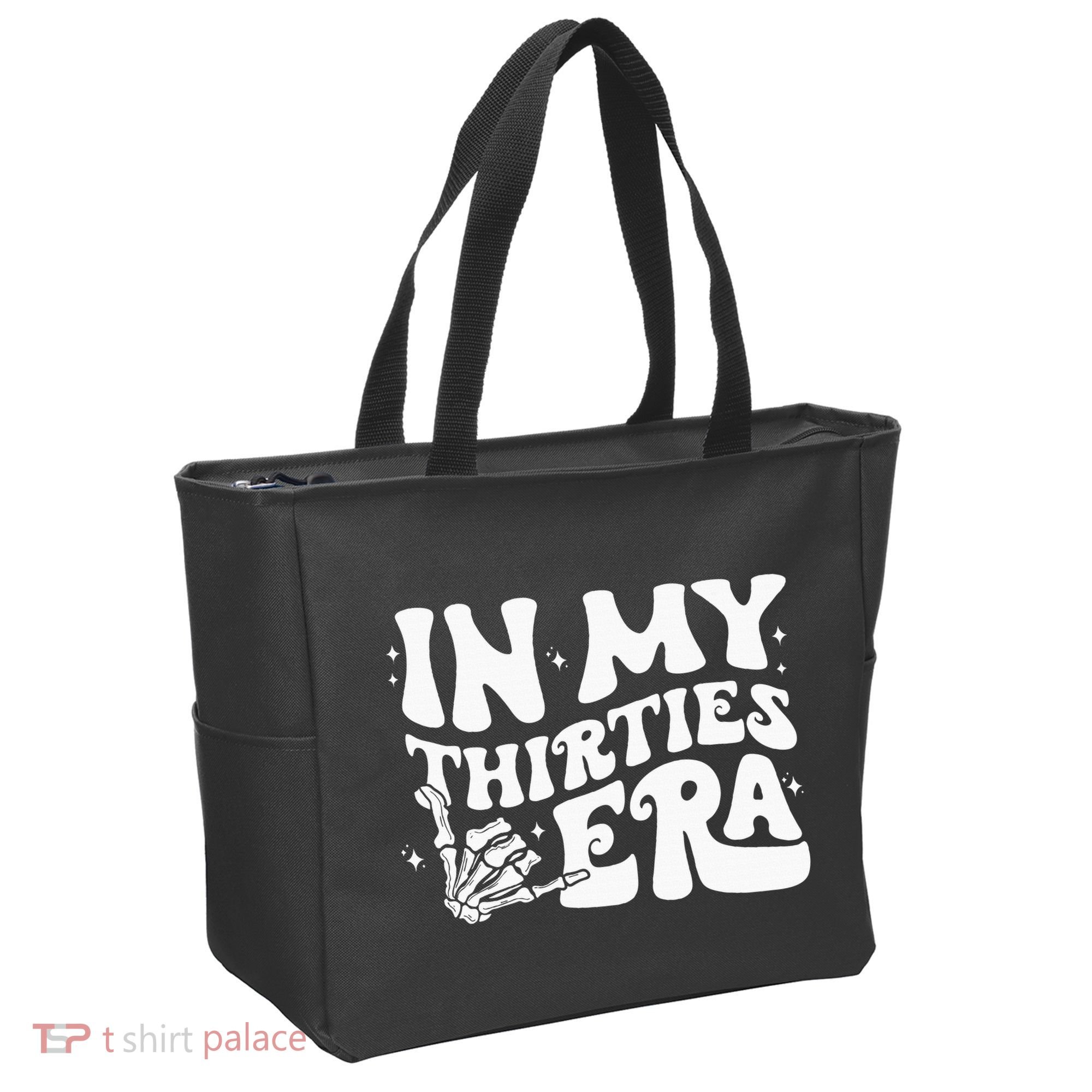 In My Thirties Era 30th Birthday Outfit Skeleton Hand Tote Bag