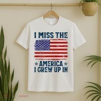 I Miss The America I Grew Up In American Patriotic Us Flag T-Shirt thumb 2