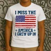 I Miss The America I Grew Up In American Patriotic Us Flag T-Shirt thumb 3