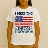 I Miss The America I Grew Up In American Patriotic Us Flag T-Shirt thumb 4