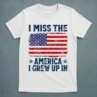 I Miss The America I Grew Up In American Patriotic Us Flag T-Shirt thumb 5