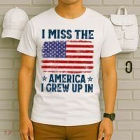 I Miss The America I Grew Up In American Patriotic Us Flag T-Shirt thumb 6