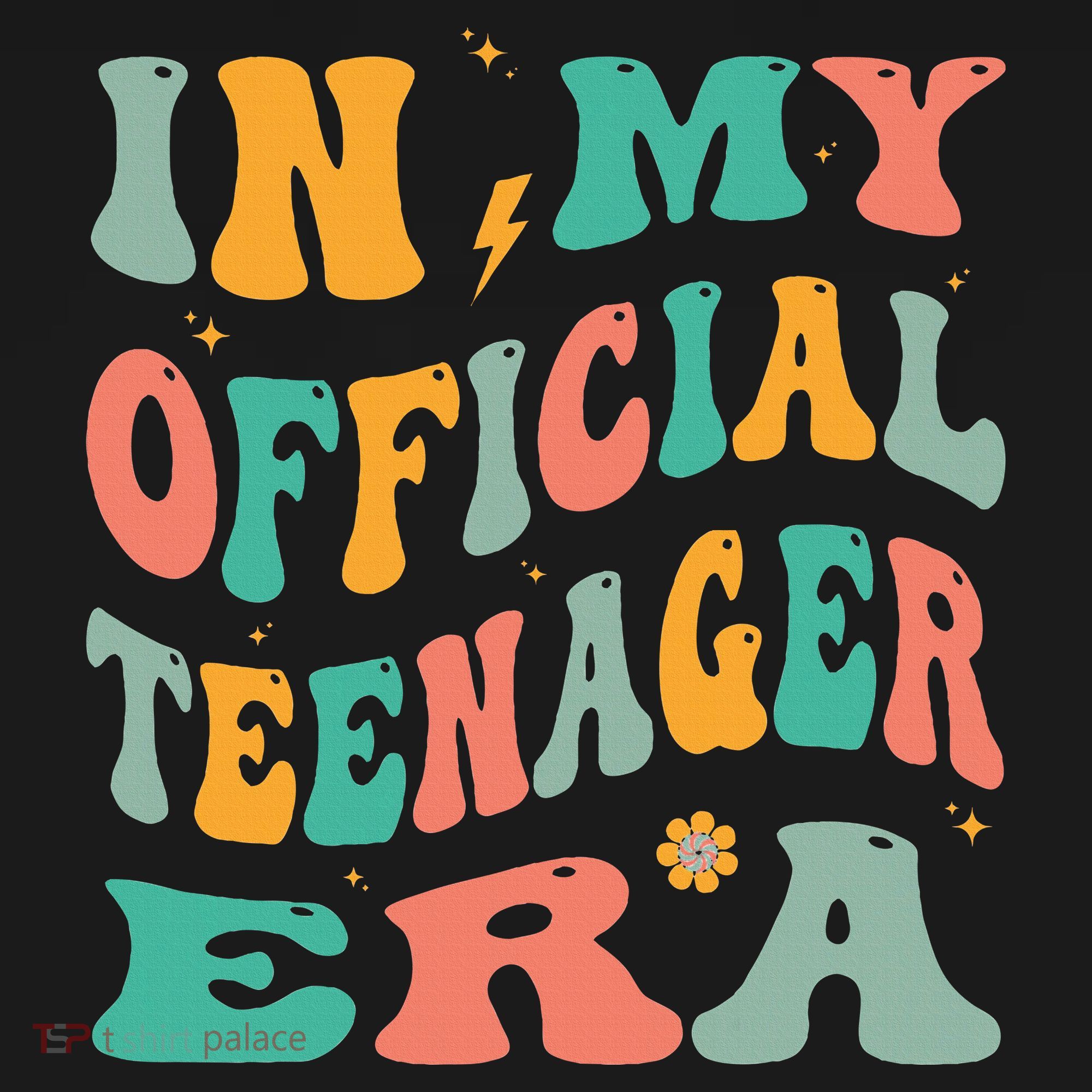 In My Teenager Era Groovy 13th Birthday Polo