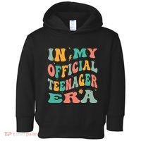 In My Teenager Era Groovy 13th Birthday Toddler Hoodie thumb 0