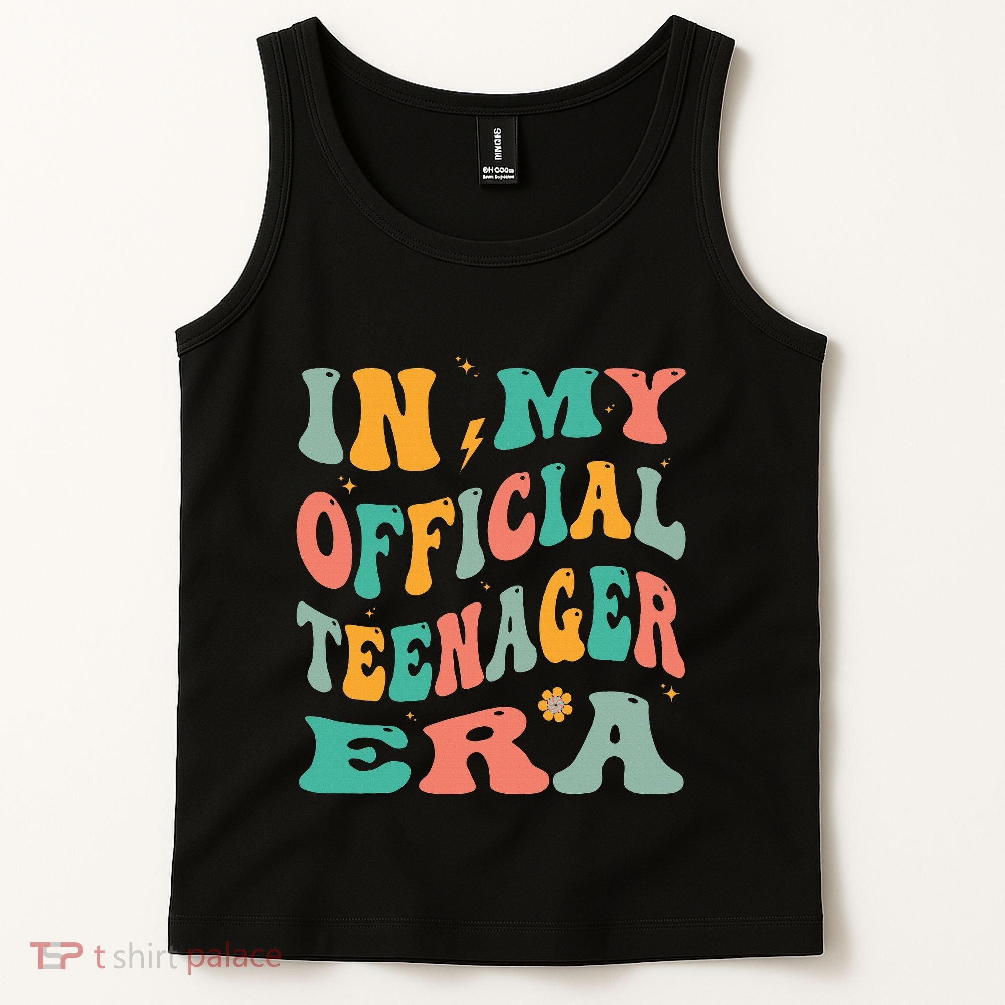 In My Teenager Era Groovy 13th Birthday Tank Top