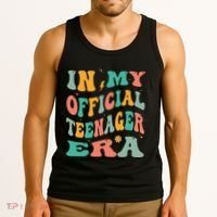 In My Teenager Era Groovy 13th Birthday Tank Top thumb 3