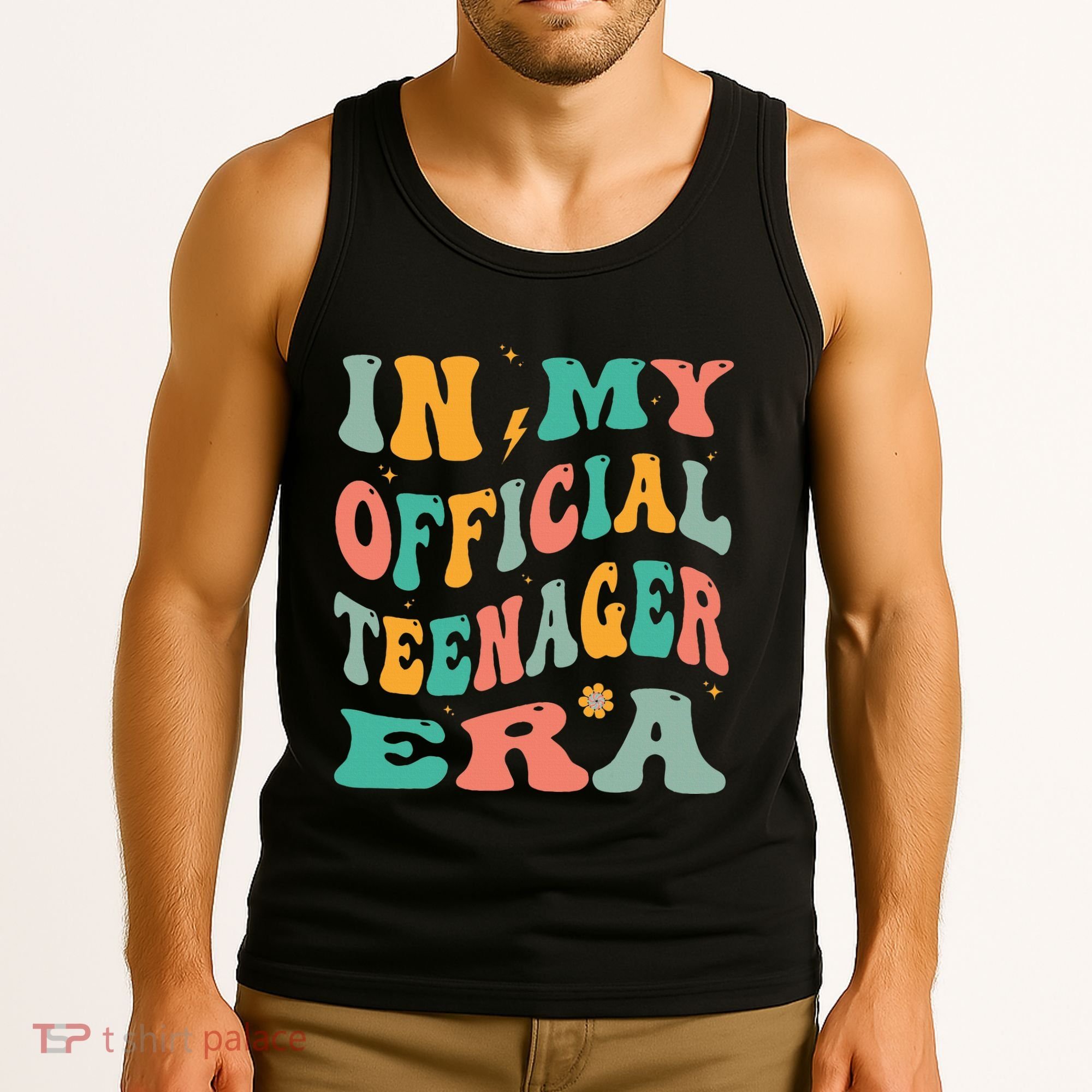 In My Teenager Era Groovy 13th Birthday Tank Top