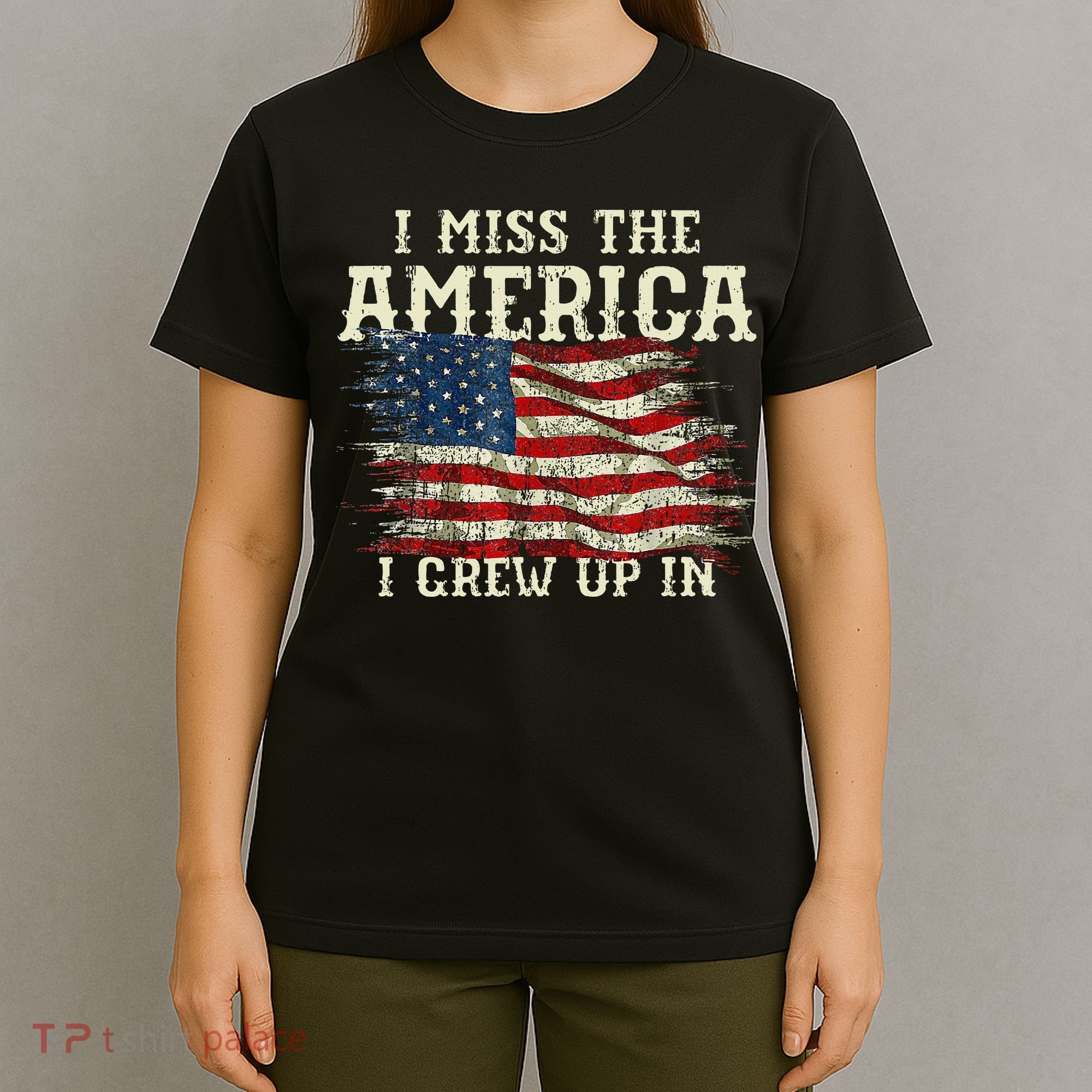 I Miss The America I Grew Up In Usa Flag T-Shirt
