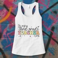 In My Third Grade Teacher Era Back To School 3rd Grade Retro Women's Tank Top thumb 3