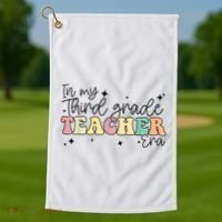 In My Third Grade Teacher Era Back To School 3rd Grade Retro Golf Towel thumb 1
