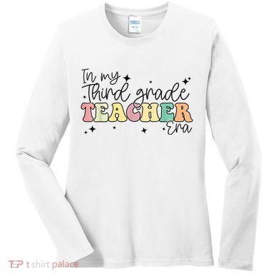 In My Third Grade Teacher Era Back To School 3rd Grade Retro Women's Long Sleeve Shirt