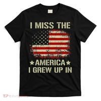 I Miss The America I Grew Up In American Flag T-Shirt thumb 0