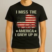 I Miss The America I Grew Up In American Flag T-Shirt thumb 3
