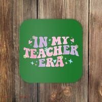 In My Teacher Era Back To School In My Teaching Era Pink Coaster thumb 0