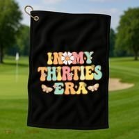 In My Thirties Era Groovy 30th Birthday 30S Golf Towel thumb 1