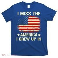 I Miss The America I Grew Up In American Flag Vintage T-Shirt thumb 0