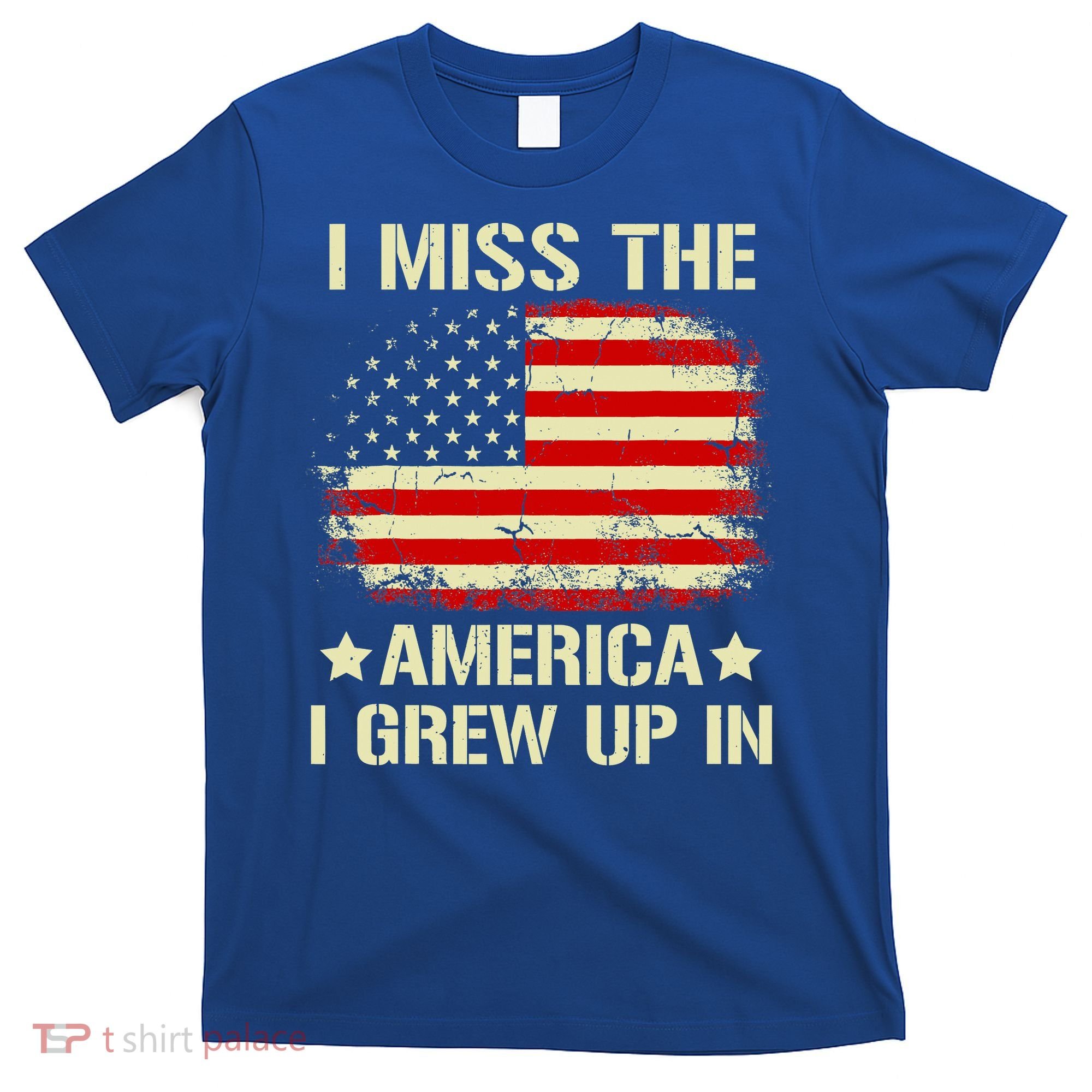 I Miss The America I Grew Up In American Flag Vintage T-Shirt