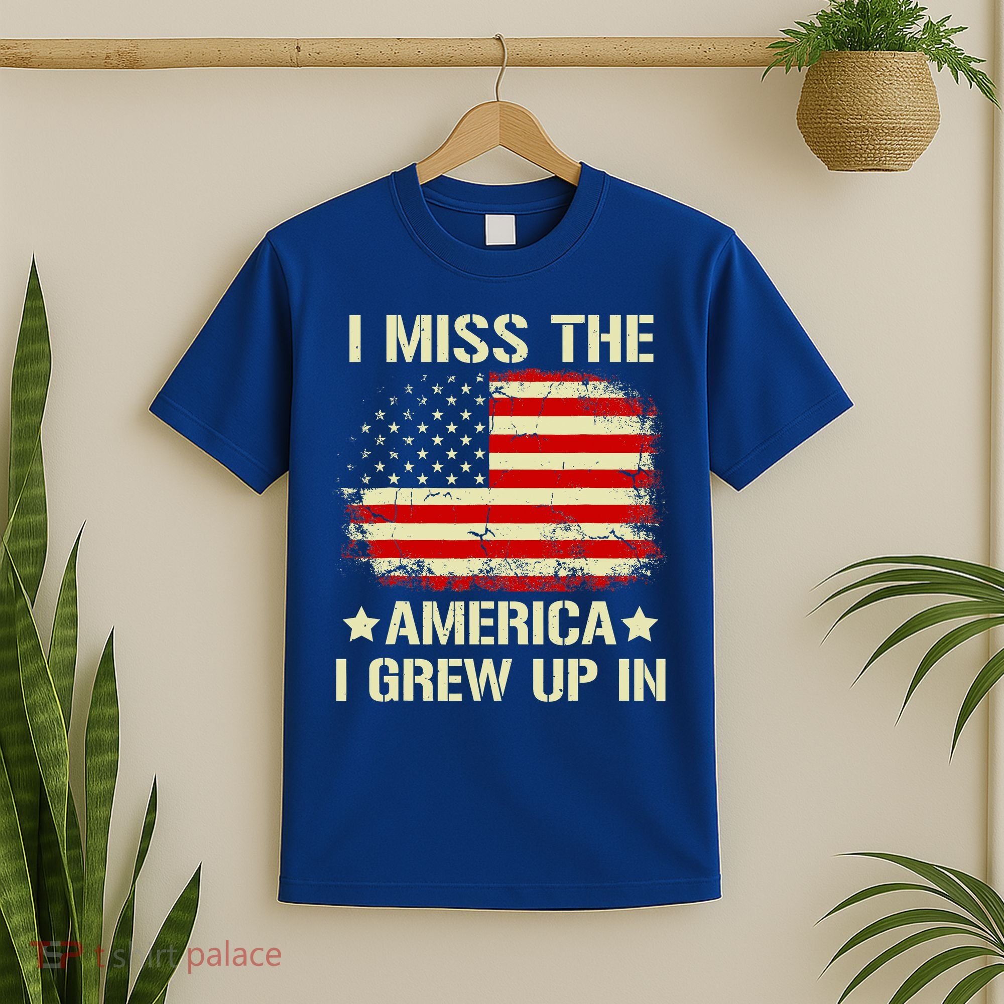 I Miss The America I Grew Up In American Flag Vintage T-Shirt