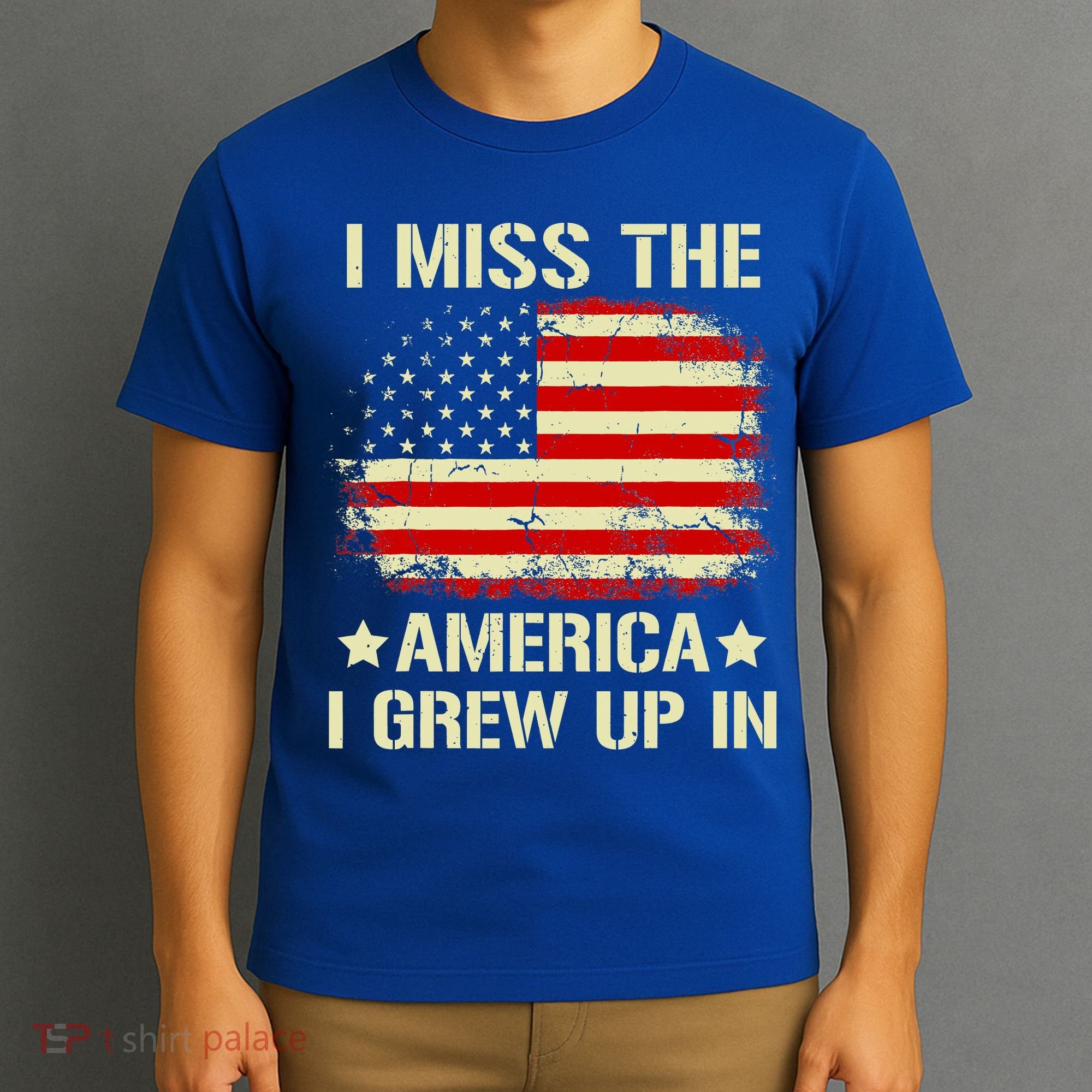 I Miss The America I Grew Up In American Flag Vintage T-Shirt