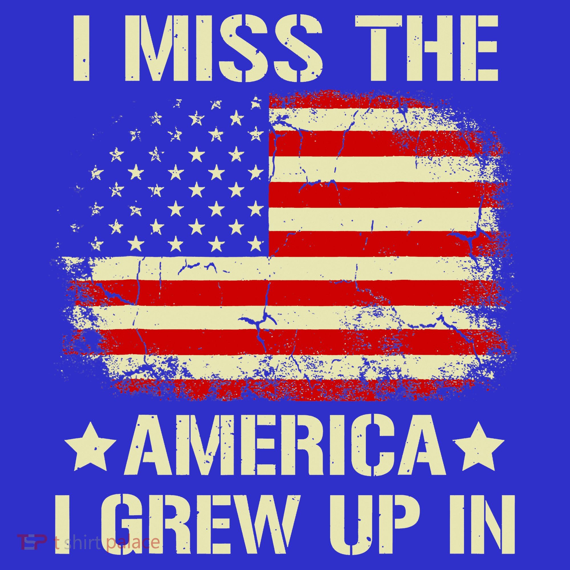 I Miss The America I Grew Up In American Flag Vintage T-Shirt