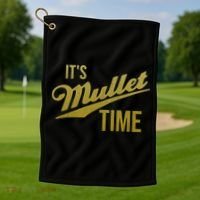 It's Mullet Time, Funny Redneck Mullet Golf Towel thumb 1