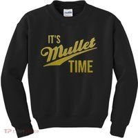 It's Mullet Time, Funny Redneck Mullet Kids Sweatshirt thumb 0