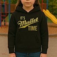 It's Mullet Time, Funny Redneck Mullet Kids Hoodie thumb 3