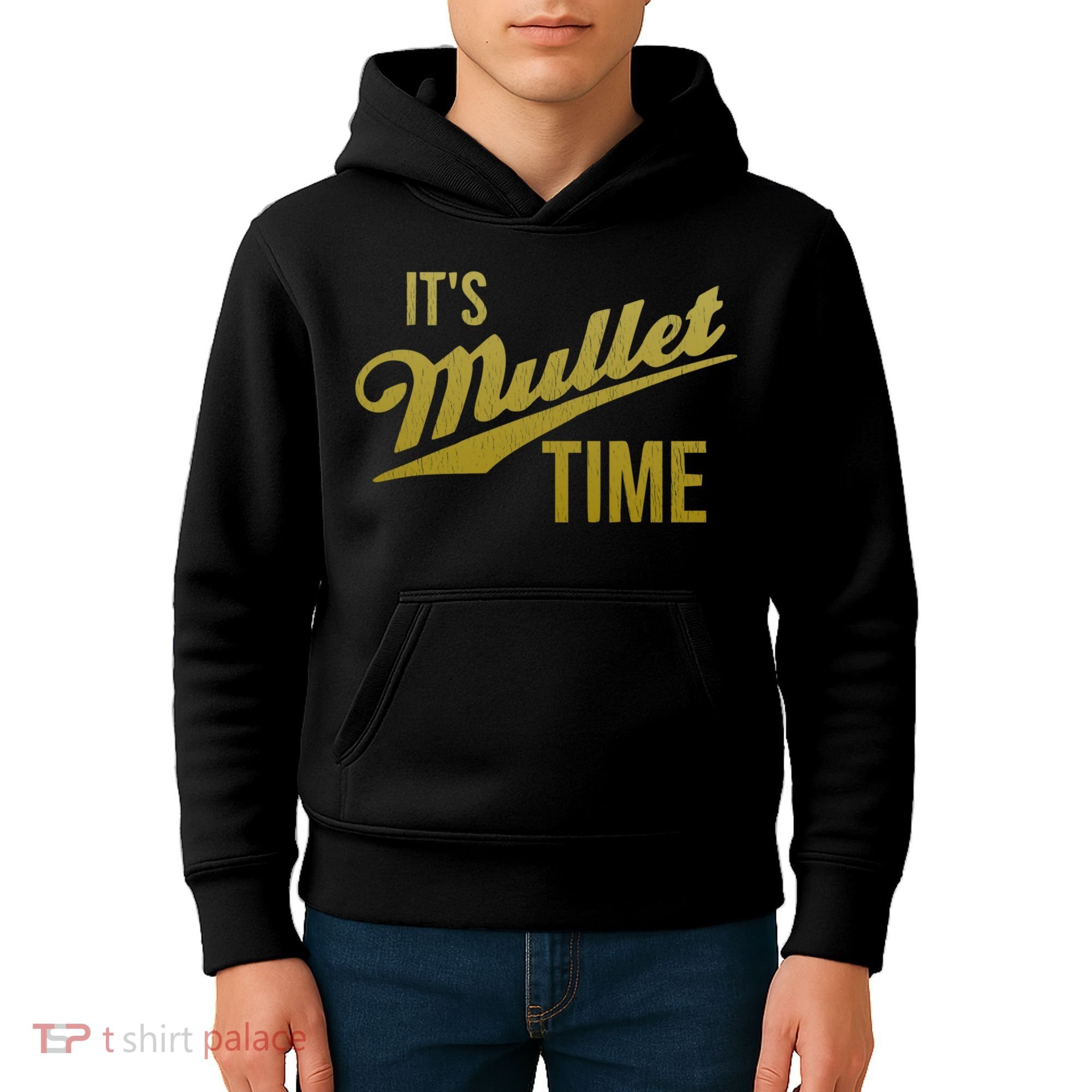 It's Mullet Time, Funny Redneck Mullet Kids Hoodie