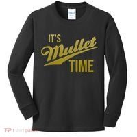 It's Mullet Time, Funny Redneck Mullet Kids Long Sleeve Shirt thumb 0