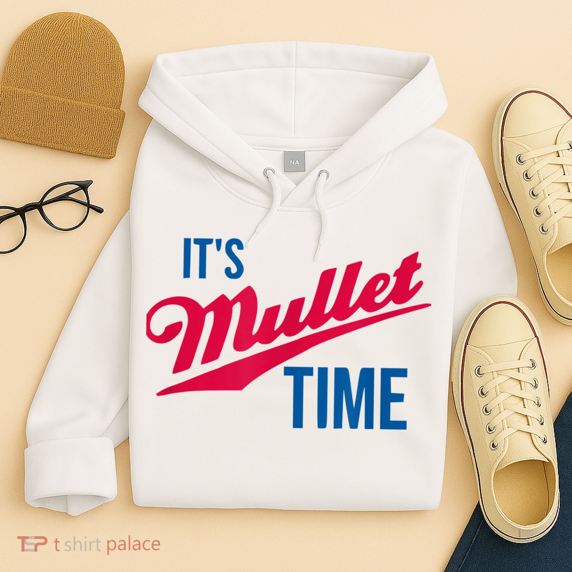 It's Mullet Time, Funny Redneck Mullet Hoodie